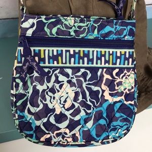 Vera Bradley retired Katalina hipster crossbody bag blue green floral